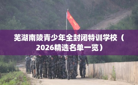 芜湖南陵青少年全封闭特训学校（2026精选名单一览）