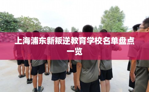 上海浦东新叛逆教育学校名单盘点一览